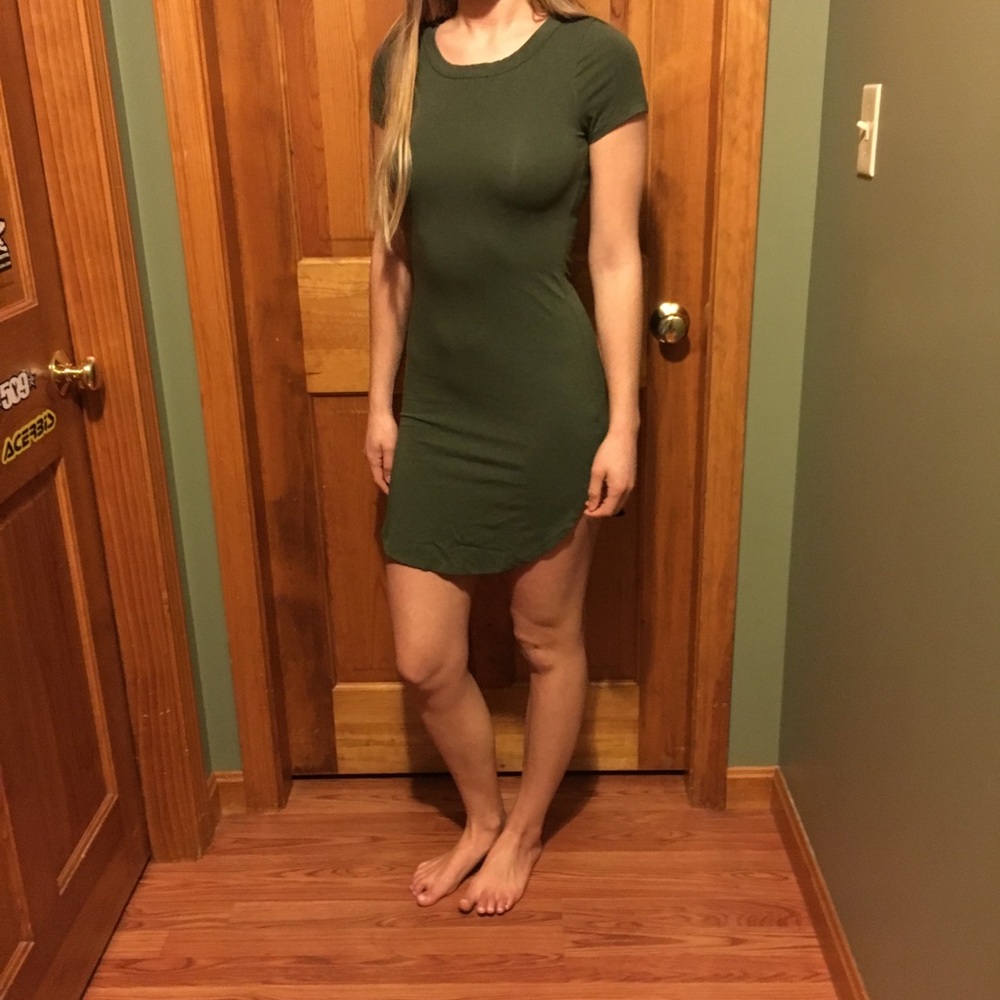Olive Green T-shirt Dress